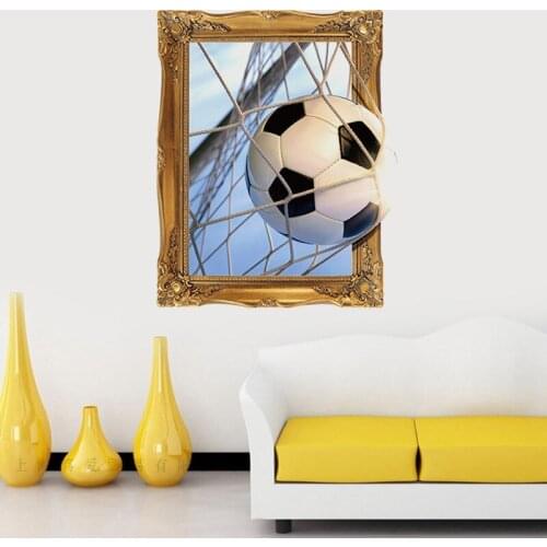 Football Photo frame wall sticker PVC Material 3D Art wall poster for Living room sofa background wall decor stickers
