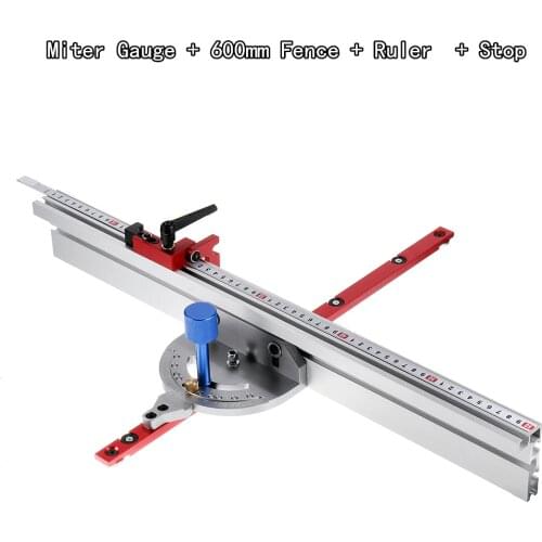 450mm Miter Gauge System with 600/800mm Fence and Stop Sawing Assembly Ruler for Table Saw Router Miter Gauge Woodworking Tool