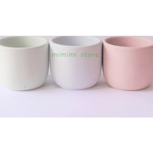 Classic Round Candle Jar Silicone Mold Aromatherapy Candle Container Fleshy Potted Flower Pot Cement Clay Silicone Mold