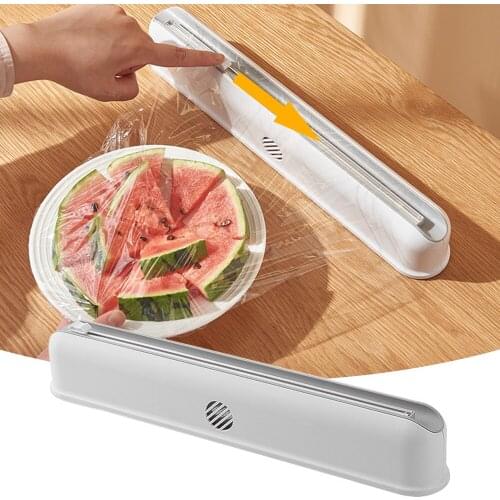 Food Packaging Dispenser Knife Foil Cling Film Cutting Box Packaging Dispenser Plastic Sharp Knife Storage Rack Kitchen Tools