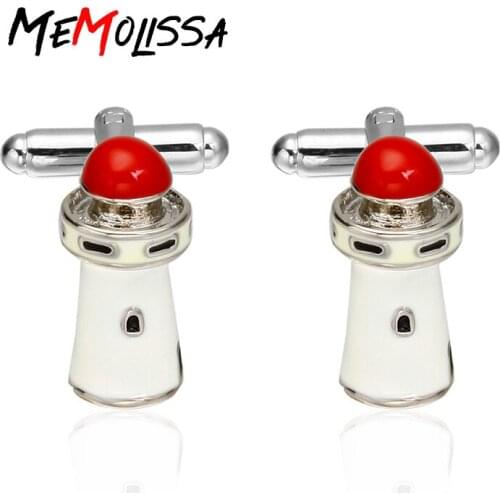 Memolissa 3 Pairs Lighthouse Cufflinks Drop Shipping Big Promotion Wholesale price Christmas Gift