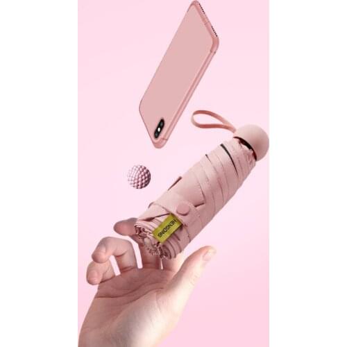 Mini Capsule Umbrella Five-folding Sun Protection Anti-uv UPF50+ Umbrella Parapluie Folding Women Pocket Umbrellara in Women