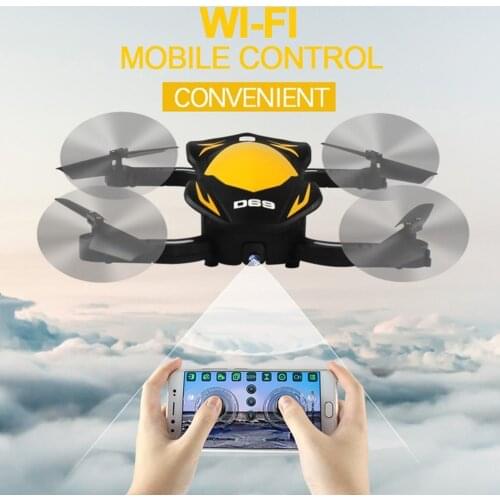 Mini RC Drone with Camera 720P 2.4Ghz RC Control Wifi FPV Holding Quota Folding Gravity Sense Control Fixed Height RC Helicopter