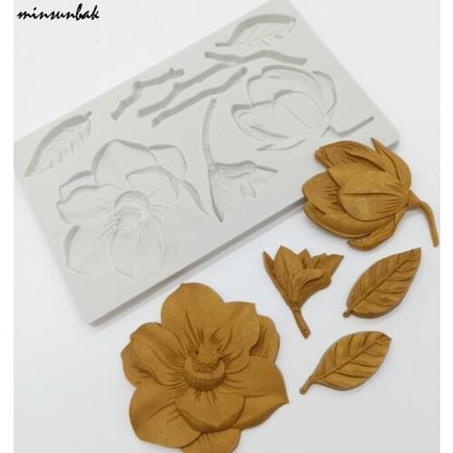 Minsunbak Flower Silicone Fondant Mold Chocolate Gumpaste Sugar Craft Cake Decoration Tools Kitchen Accessories