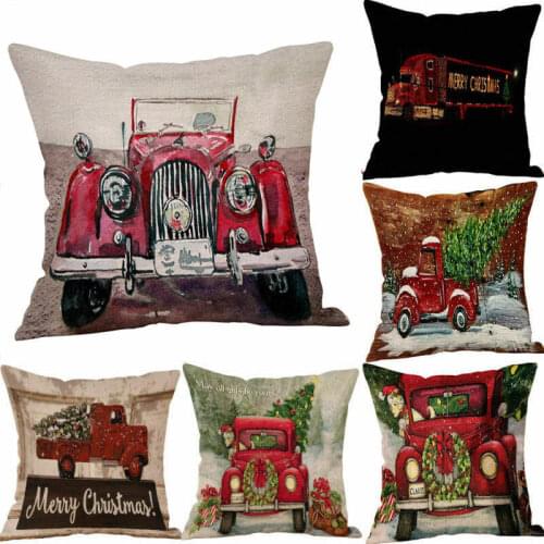 Fashion Pillow Covers Office Home Sofa Decor Red Thuck Christmas Tree Cotton Linen Cushion Cover 45*45 cm Throw Pillowcase