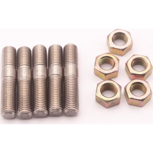 5PC Stud Kit M10x1.25 For Mitsubishi DSM 1G EVO1~10 Turbos Turbo Stainless Steel