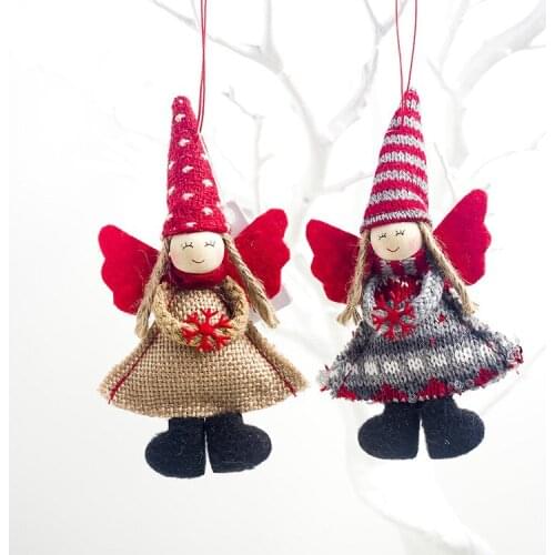 Newest Christmas Cloth Art Angel Girl Pendant Christmas Tree Decorations Small Pendant Christmas Gift Pendant Ornaments