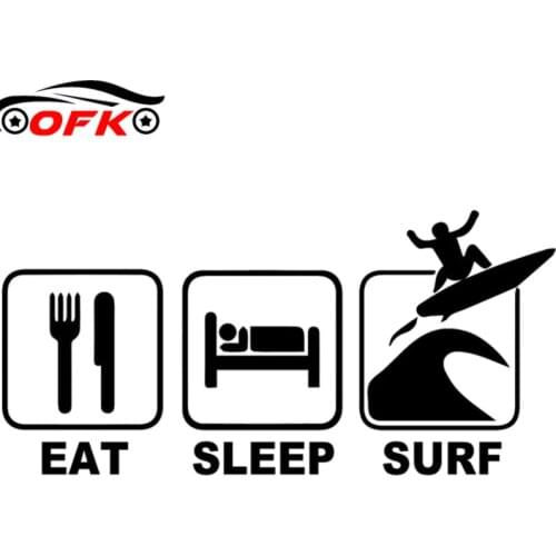 OFK Personalized Logo Sticker Eat Sleep Surf Window Funny Personality Fashion PVC Car Stickers