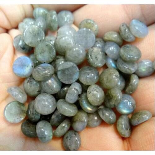 Hot Selling Natuursteen Quartz crystal labradorite lapis lazuli Ronde Cabochon 6mmJewelry making pendant jewelry 30pcs A2