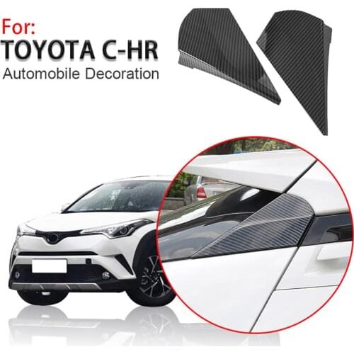 Loyalty for Toyota C-HR 2017 2018 2019 Exterior Rear Side Window Triangle Cover Trim Carbon Fiber ABS Car Accessories