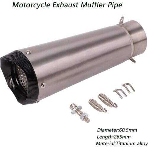 Motorcycle Scooter ATV Exhaust Muffler Pipe DB Killer Silp on 60.5mm Enter Silencer System Titanium alloy
