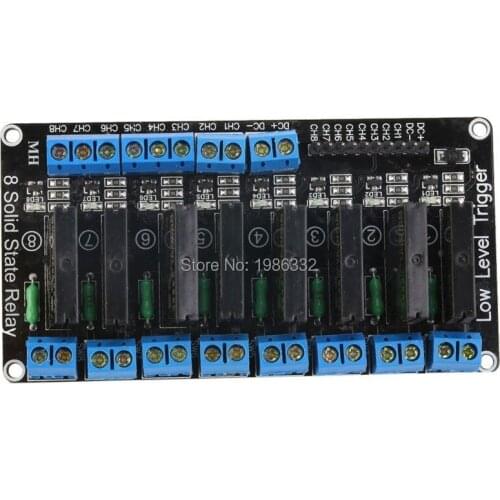 WS16 5V 8 Channel SSR G3MB-202P Solid State Relay Low Level Signal Trigger Relay Module 240V 2A + resistance fuse For Arduino