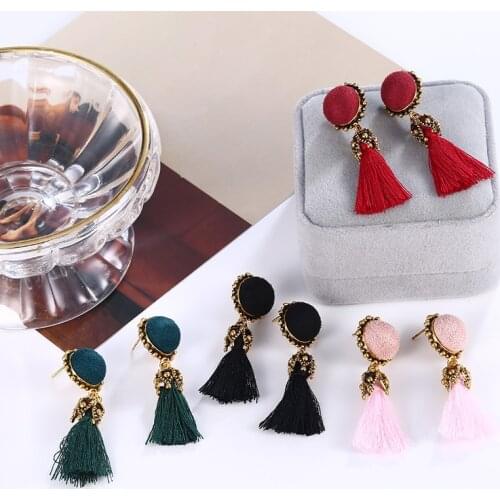 HOCOLE Ethnic Tassel Earrings For Women Bohemian Handmade Pendientes Long Fringe Drop Earrings 2019 Statement Fashion Jewelry