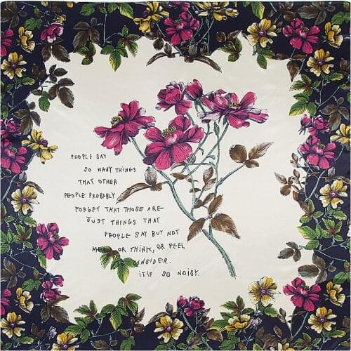 Ladies Beautiful Pattern 90CM Silk Scarf Ladies Luxury Handkerchief Scarf Summer Beach Shawl Sunscreen Scarf Ladies Scarf