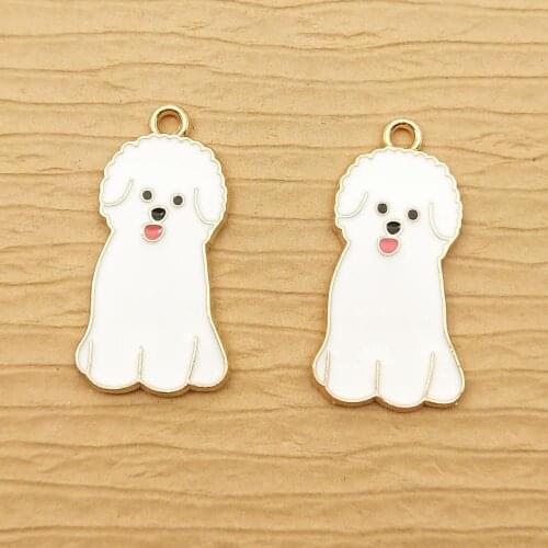 10pcs enamel dog charm for jewelry making and crafting fashion earring pendant necklace bracelet charm
