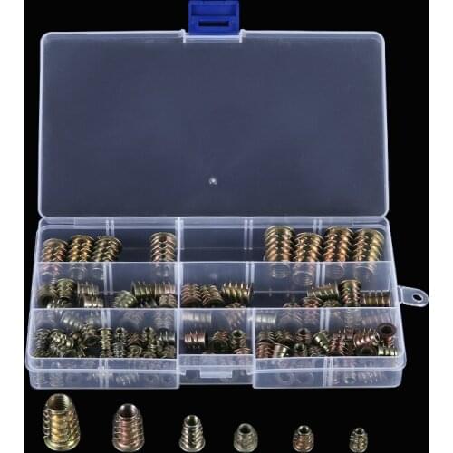 100PCS Screw Insert Nuts M4 M5 M6 M8 Threaded Hex Drive Insert Fixing Wood Zinc Alloy Screw Inserts Nuts For Wood Insert Nut