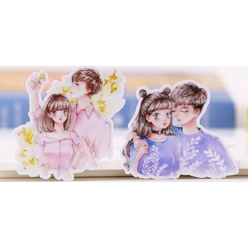 15pcs Creative cute self-made fashion Couple lovers sticker scrapbooking stickers /decorative sticker /DIY craft photo albums