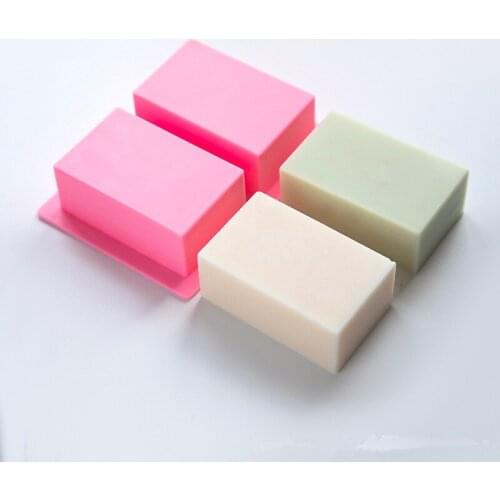 2 Cavity Rectangle Soap Mold Silicone Craft DIY Homemade Cake Mould 3D Plain Soap Mold Form Tray Candle Soap Decor Craft Supply