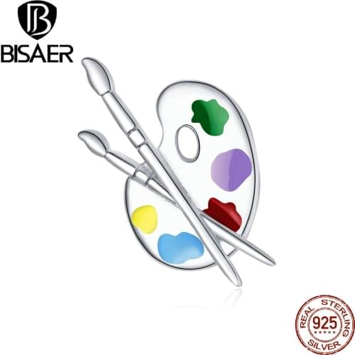 2020 New Arrival 100% Charms 925 Sterling Silver Colorful Palette Painting Beads Fit Bracelet & Bangle Silver Jewelry EFC359