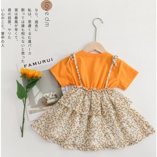 2021 Summer kids girl baby clothes floral dress costume for children girls clothing baby birthday party princess dresses dress