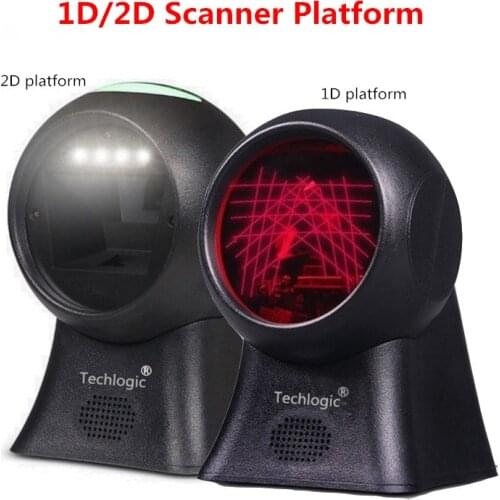 2D Platform Scanner 1D Laser Flatbed Barcode Scanner 20 Lines Desktop Omnidirectional POS Bar code Reader for Retail Store