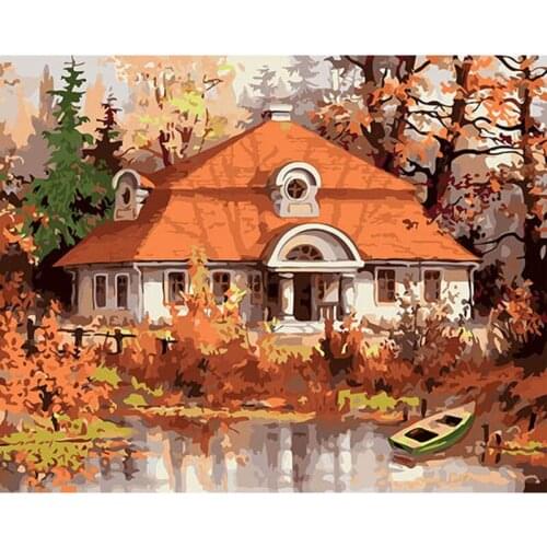 40x50 Autumn Home Mural home decor wall Oil Painting Coloring By Numbers on Canvas art Modular poster pictures DY119