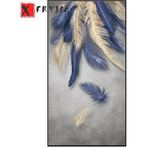 5d diy Diamond Painting Modern art, feather diamond mosaic full round square drill diamond embroidery cross stitch home decor