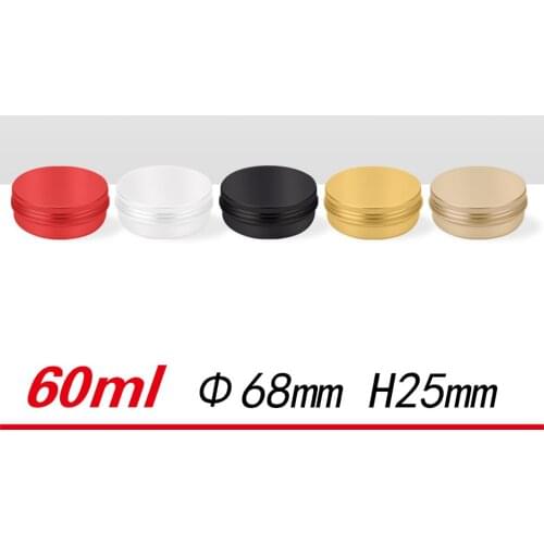 30pcs/lot 5 colors Aluminum Jars 60ml white red black gold Metal Tin 2oz Cosmetic Containers Crafts colorful Aluminum box ZKH92