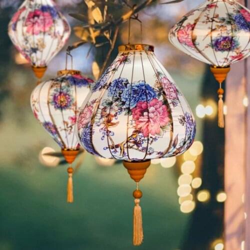 Antique Lantern Festival Restaurant Creative Props Indoor Outdoor Gilded Peony Japanese Antique Lantern Hanging Decorations