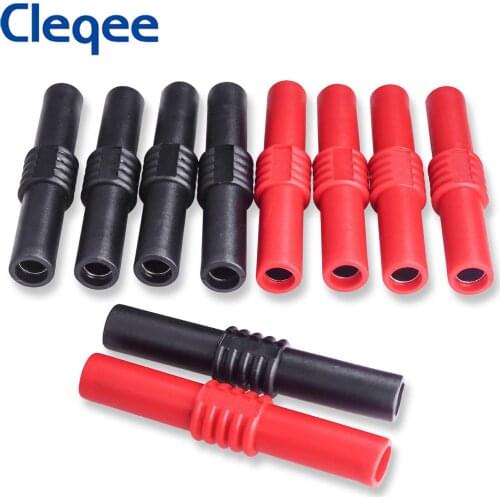 Cleqee P7023 10pcs 4mm banana socket female adapter extension Insulated Banana plug Coupler