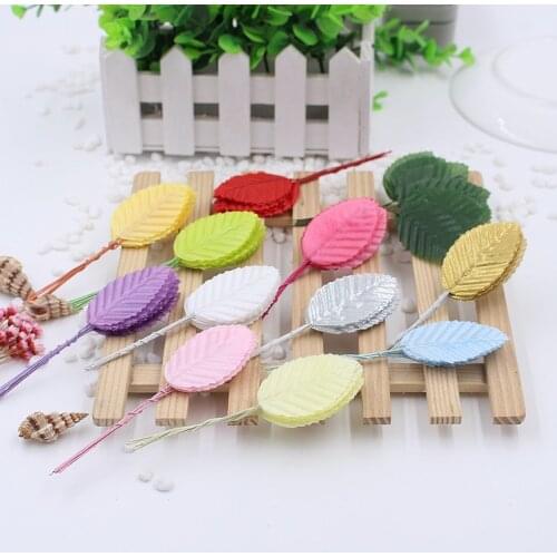 Hot sale10pcs/lot Artificial Leaves High Simulation Leaves Silk Flower for Party Wedding Decoration Scrapbooking Flower Supplies