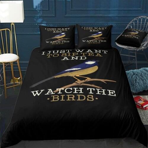 Bird Watching Quilt Cover Pillowcase 3Piece Comforter Bedding Set With Pillow Case Single Double Duvet Cover Home Decora