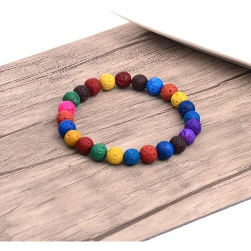 Fashion Natural Stone Beaded Bracelet Men Vintage Colrful Volcanic Lava Friendship Bracelets Jewelry Pulseras Erkek Bileklik