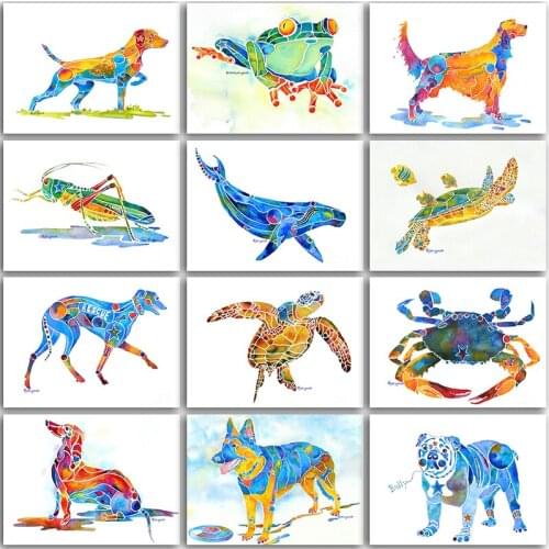 Diamond Painting Kit Paint Cartoon Animals Dog Dolphin Pig Flamingo Hedgehog Sea turtle embroidery mosaic Cross stitch Sale Art