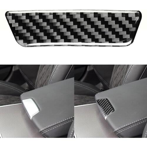 Car Console Armrest Button Trim Cover for Audi A6L A7 2019 Carbon Fiber Console Armrest Button Trim Cover Decoration