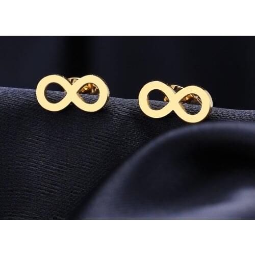 Stainless Steel Earrings Infinity Sign Number "8" Fashion Stud Earrings Classic Simple Earrings For Women Jewelry Wedding Party