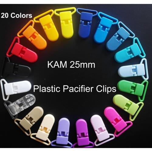 Wholesale 800pcs/Lot 25mm Width D shape Plastic Pacifier Clips /Plastic Suspender Clip/Soother Clips/Dummy Clip/Transparent