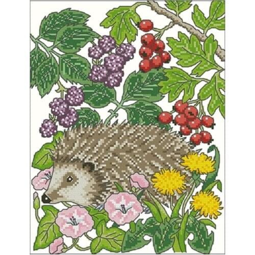 Hedgehog in autumn patterns Counted Cross Stitch 11CT 14CT 18CT DIY Cross Stitch Kits Embroidery Needlework Sets home decor