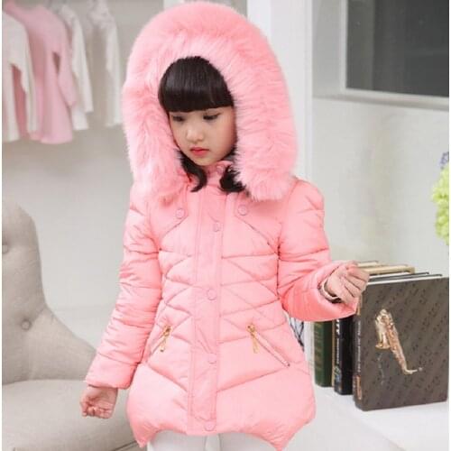 Winter Girls Fur Coat Fahion Thick Warm Baby Girl Faux Fur Jackets Coats Parka Kids Outerwear Clothes Kids Coat Age 3-12 Years