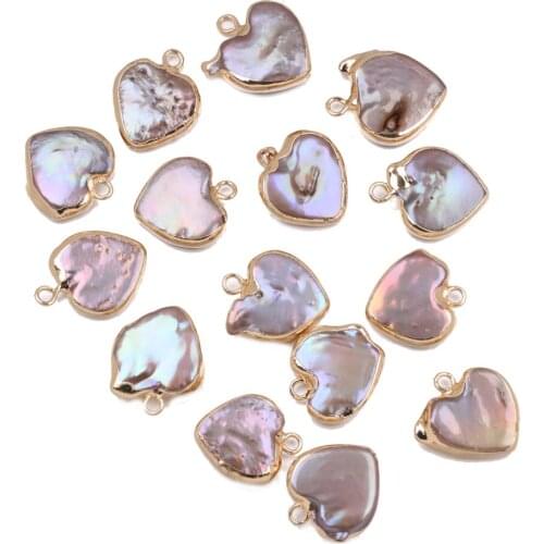 100% Natural Freshwater Pearl Pendants Heart Shape Pendants Charms for Jewelry Making Supplies DIY Jewelry Fit Necklaces 15x15mm