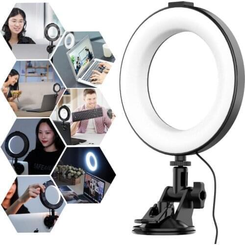 Adjustable Video Conference Fill Light Universal Computer Live Lamp Clip-on Ring Light For Mobile Phone Computer Brightness