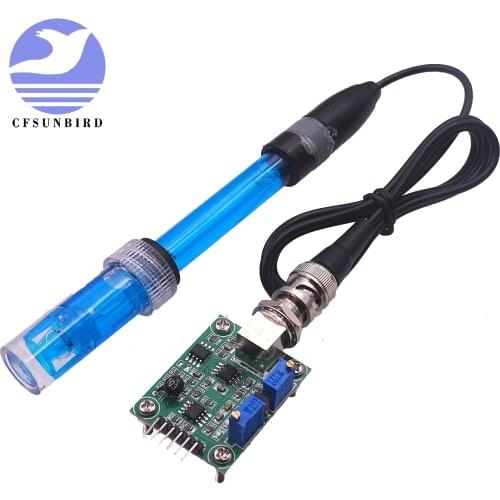 1Set Liquid PH 0-14 Value Detection Regulator Sensor Module Monitoring Control Meter Tester + BNC PH Electrode Probe