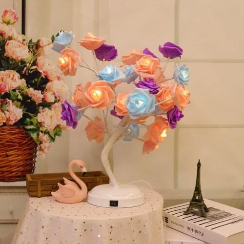 Romantic Rose Tree Lights Battery Powered & USB Flower Night Light For Wedding Valentines Day Event Party Garland Decorative