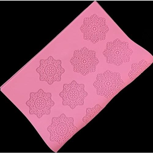 Minsunbak Snowflake Shape Sugar Lace Mat Christmas Series Cake Border Decoration Silicone Lace Mold Wedding Flower Embossing