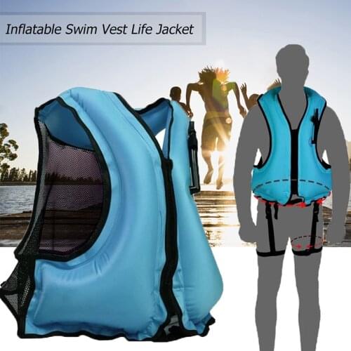 Adult Inflatable Swim Vest Life Snorkeling Jacket Swimming Surfing Drifting Safety Life Vest Water Sports Life Saving Jacket