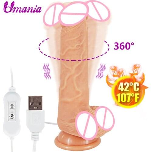 Strapon Dildo Realistic Penis Vibrator Suction Cup Dick for Women Big Phallus Phalos Rotating Faloimitator Toys for adults