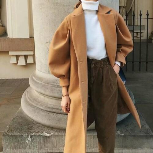 Autumn Winter new Womens Trench Coat Belted Long Warm Wool Jackets Fashion Ladies Oversize High Quality Outerwear 2020