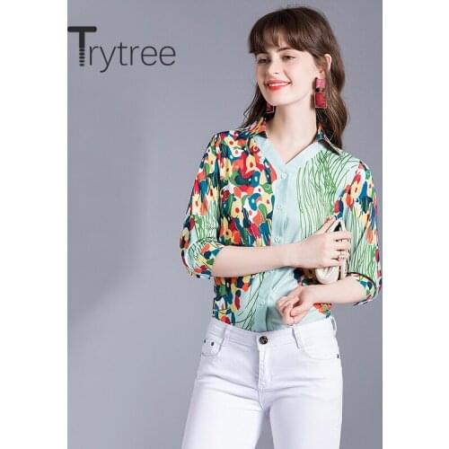 Блузки с принтом Trytree China At AliExpress