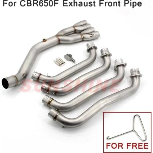 For HONDA CBR650F CBR650 Exhaust Full Systems Motorcycle Muffler Front Pipe Modified Stainless Steel Slip on Tube CB650F CBR650R