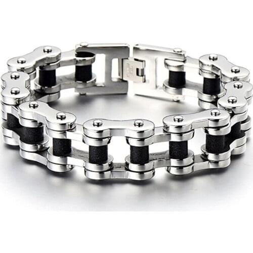 High Quality Classic Stainless Steel Biker Motorcycle Chain Men Bracelet Jewelry